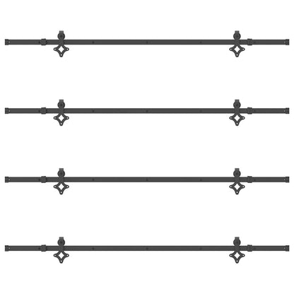 Schiebetürbeschlag-Set 427 cm Stahl Schwarz