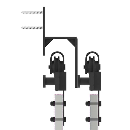 Schiebetürbeschlag-Set 427 cm Stahl Schwarz