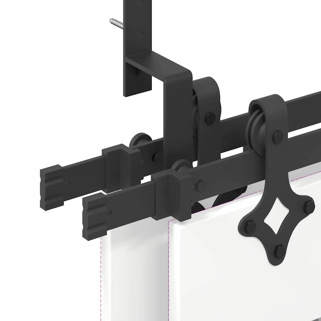 Schiebetürbeschlag-Set 427 cm Stahl Schwarz
