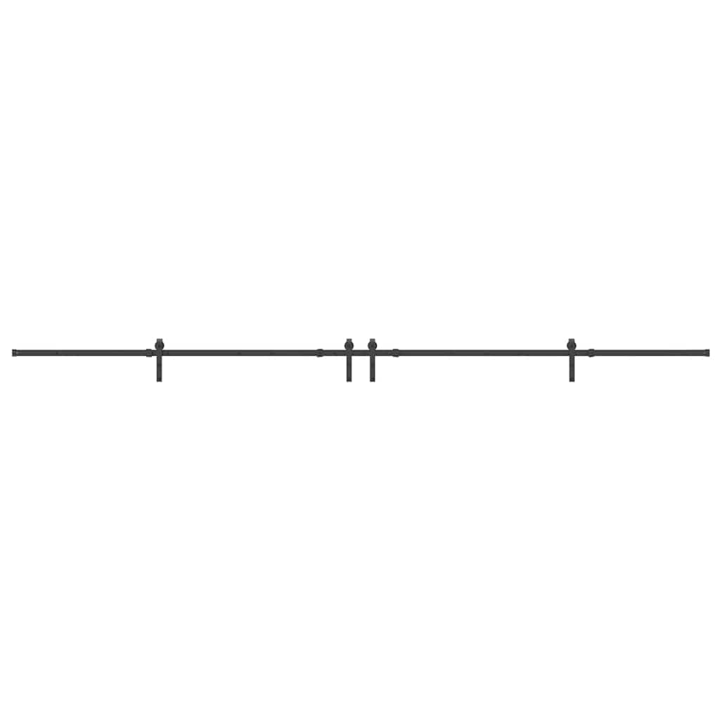 Schiebetürbeschlag-Set 427 cm Stahl Schwarz