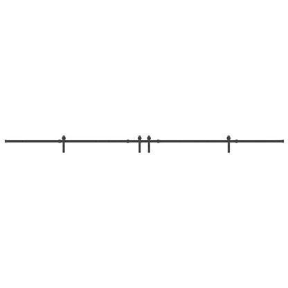 Schiebetürbeschlag-Set 427 cm Stahl Schwarz