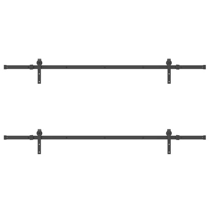 Schiebetürbeschlag-Set 427 cm Stahl Schwarz