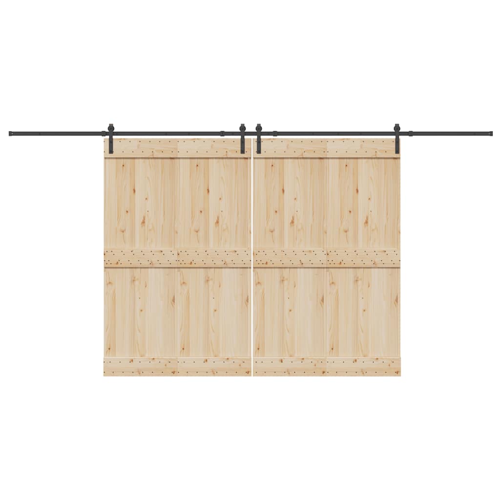 Schiebetürbeschlag-Set 427 cm Stahl Schwarz