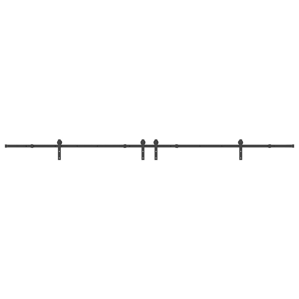 Schiebetürbeschlag-Set 400 cm Stahl Schwarz