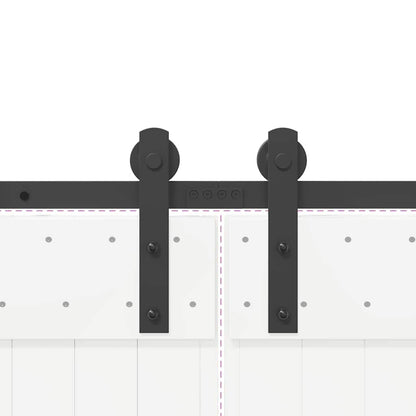 Schiebetürbeschlag-Set 400 cm Stahl Schwarz