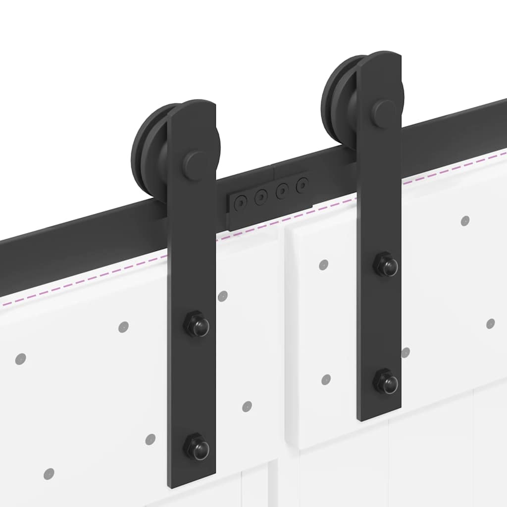 Schiebetürbeschlag-Set 400 cm Stahl Schwarz
