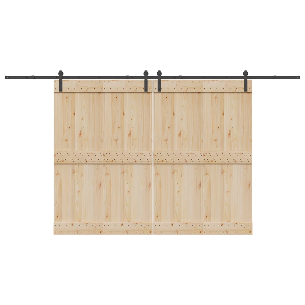 Schiebetürbeschlag-Set 400 cm Stahl Schwarz
