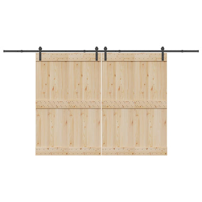 Schiebetürbeschlag-Set 400 cm Stahl Schwarz