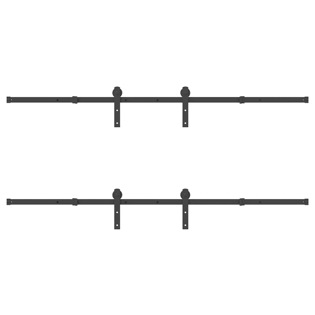 Schiebetürbeschlag-Set 427 cm Stahl Schwarz