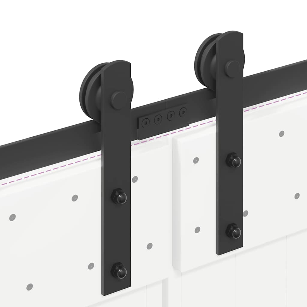 Schiebetürbeschlag-Set 427 cm Stahl Schwarz