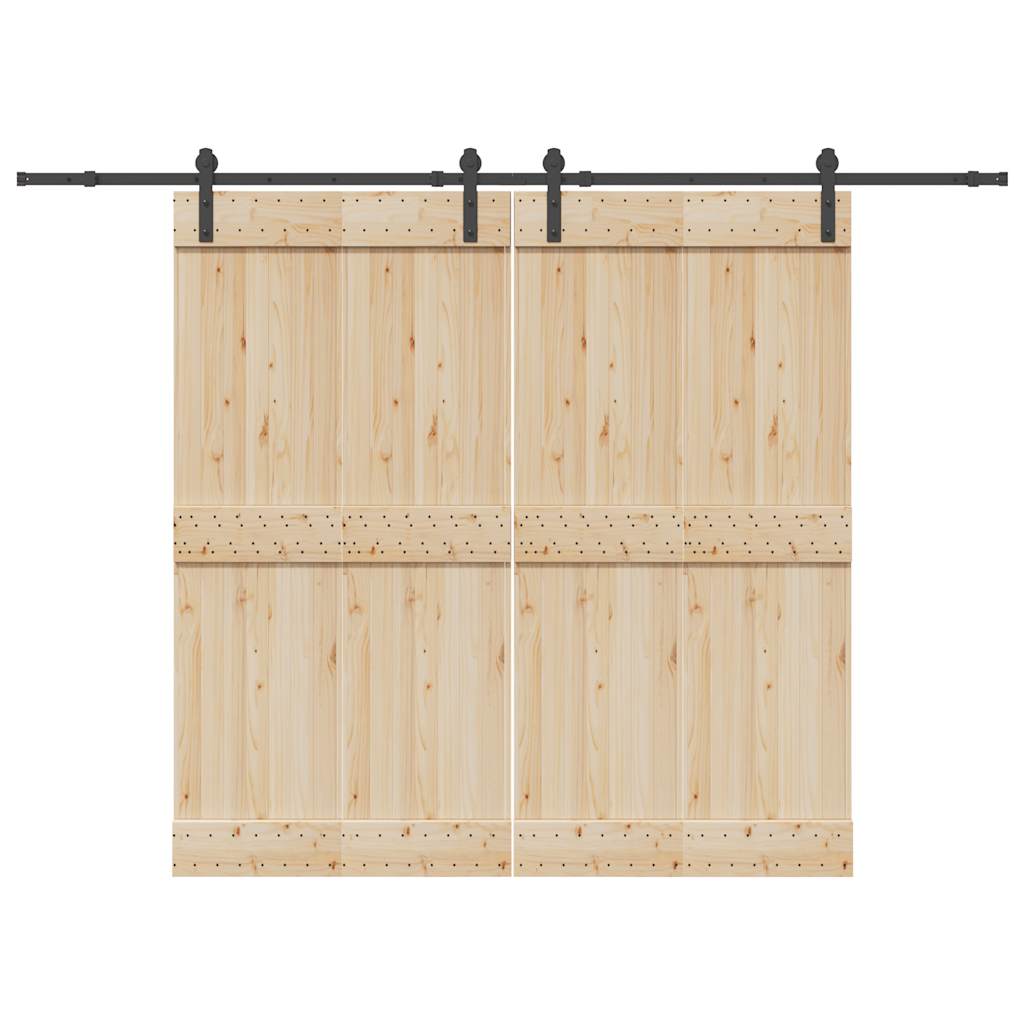 Schiebetürbeschlag-Set 427 cm Stahl Schwarz