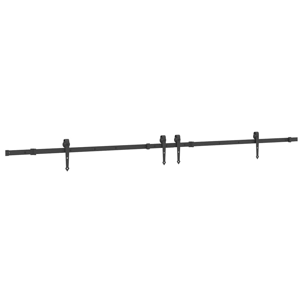Schiebetürbeschlag-Set 305 cm Stahl Schwarz