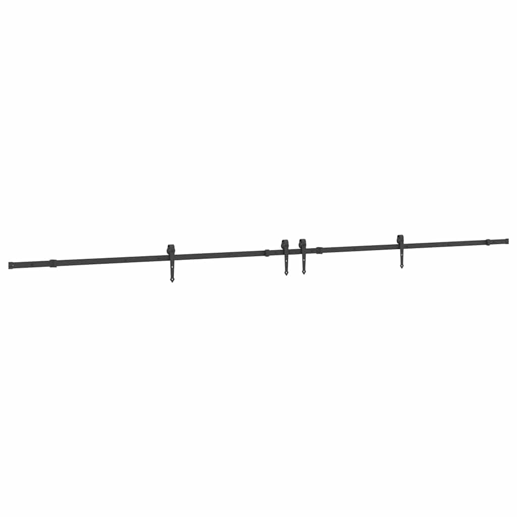 Schiebetürbeschlag-Set 427 cm Stahl Schwarz