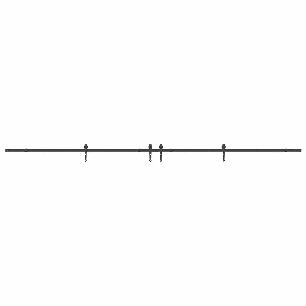 Schiebetürbeschlag-Set 427 cm Stahl Schwarz