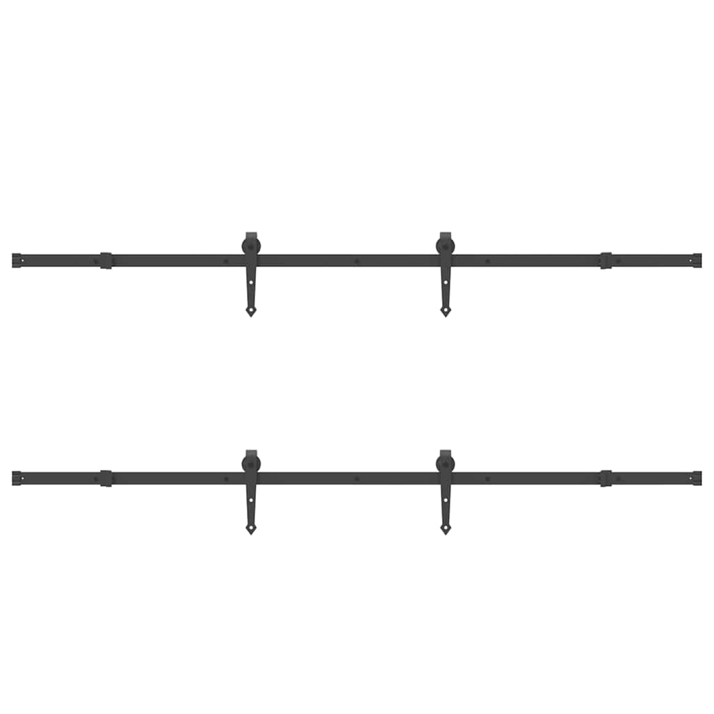 Schiebetürbeschlag-Set 427 cm Stahl Schwarz