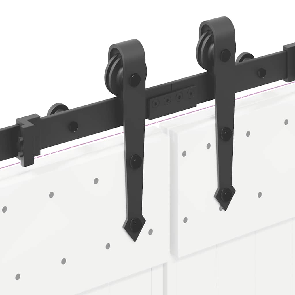 Schiebetürbeschlag-Set 427 cm Stahl Schwarz