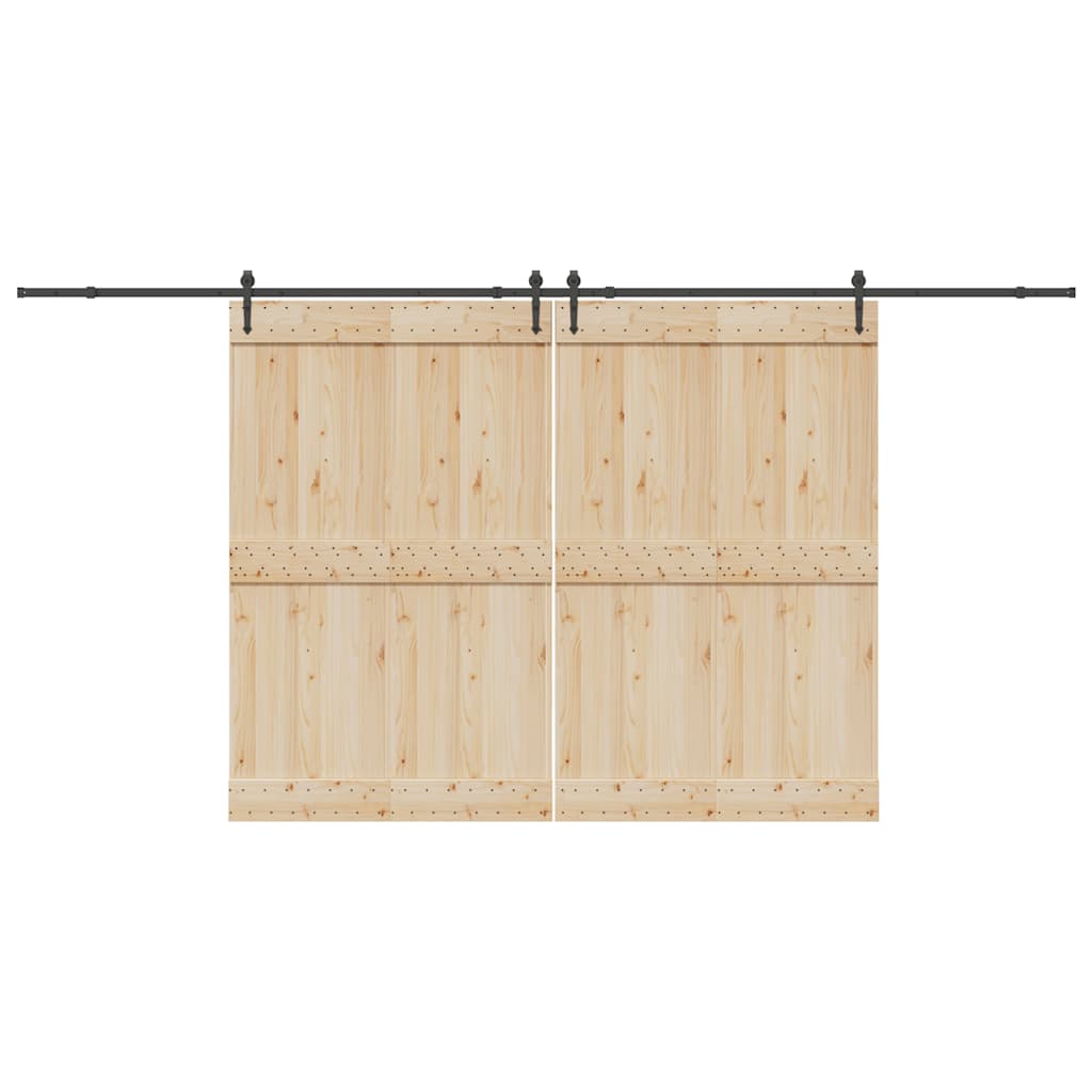 Schiebetürbeschlag-Set 427 cm Stahl Schwarz