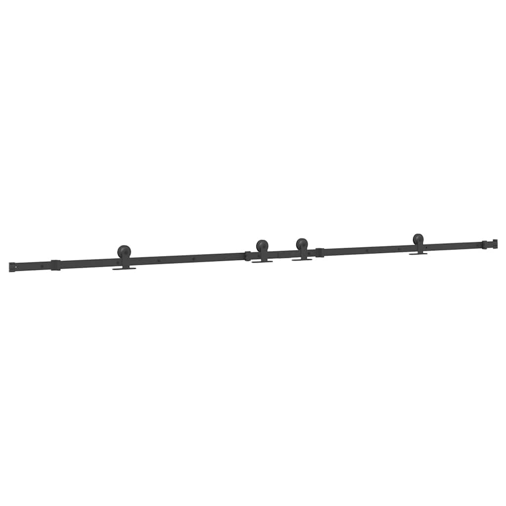 Schiebetürbeschlag-Set 305 cm Stahl Schwarz