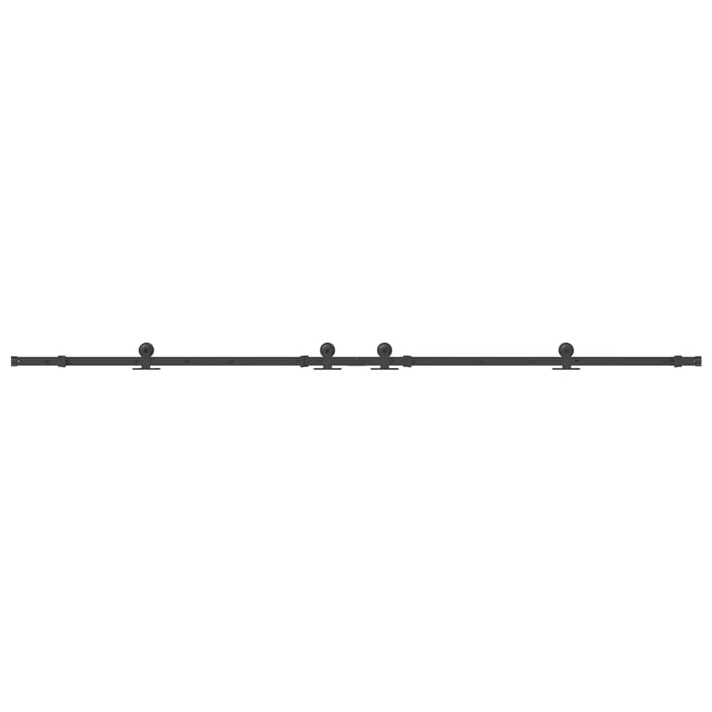 Schiebetürbeschlag-Set 305 cm Stahl Schwarz