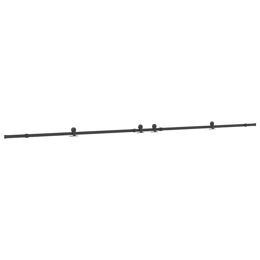 Schiebetürbeschlag-Set 427 cm Stahl Schwarz
