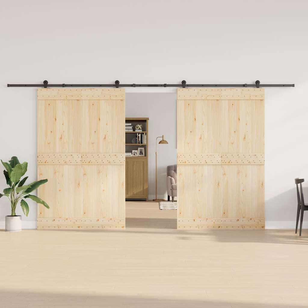 Schiebetürbeschlag-Set 427 cm Stahl Schwarz