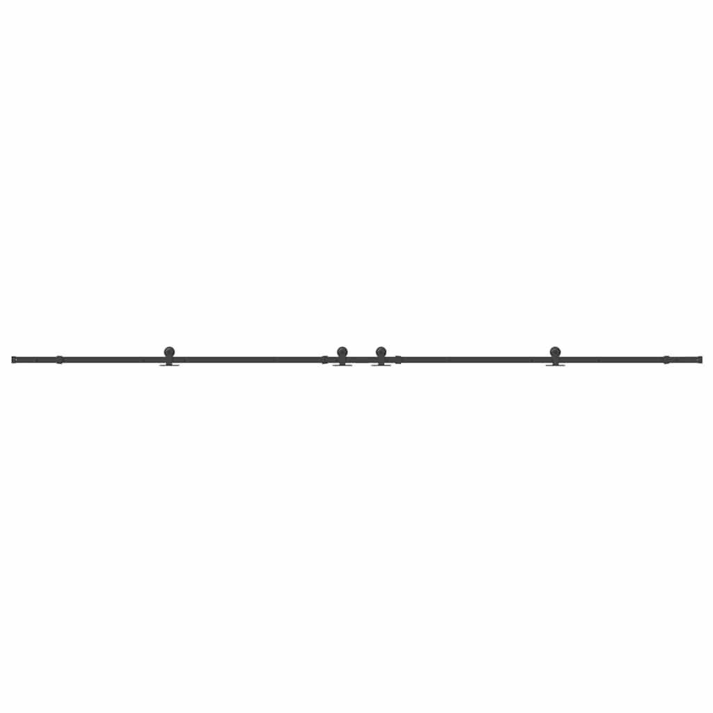 Schiebetürbeschlag-Set 427 cm Stahl Schwarz