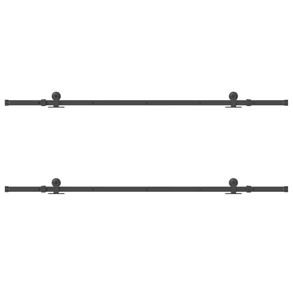 Schiebetürbeschlag-Set 427 cm Stahl Schwarz