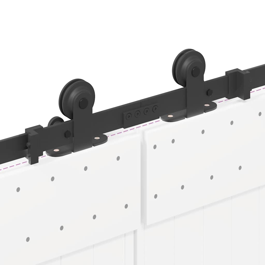 Schiebetürbeschlag-Set 427 cm Stahl Schwarz
