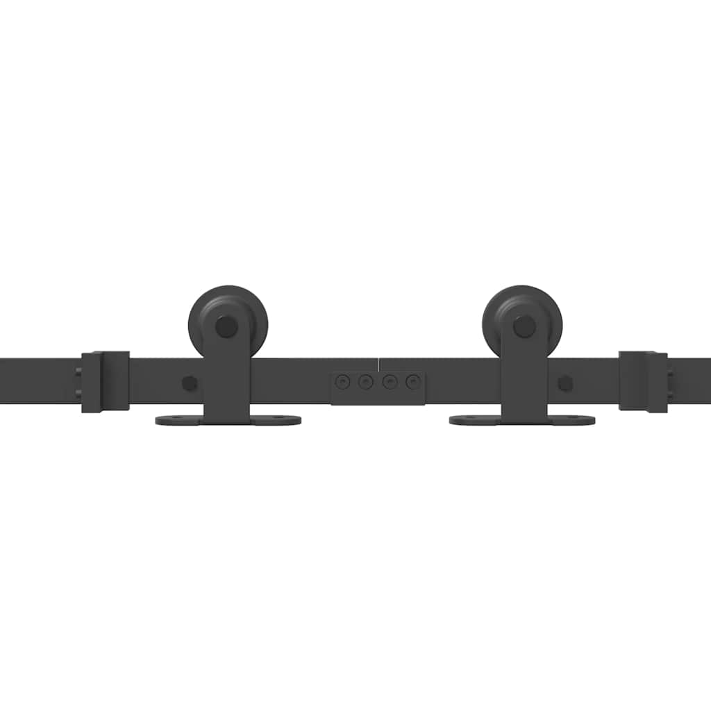 Schiebetürbeschlag-Set 427 cm Stahl Schwarz