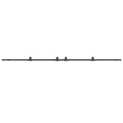 Schiebetürbeschlag-Set 366 cm Stahl Schwarz
