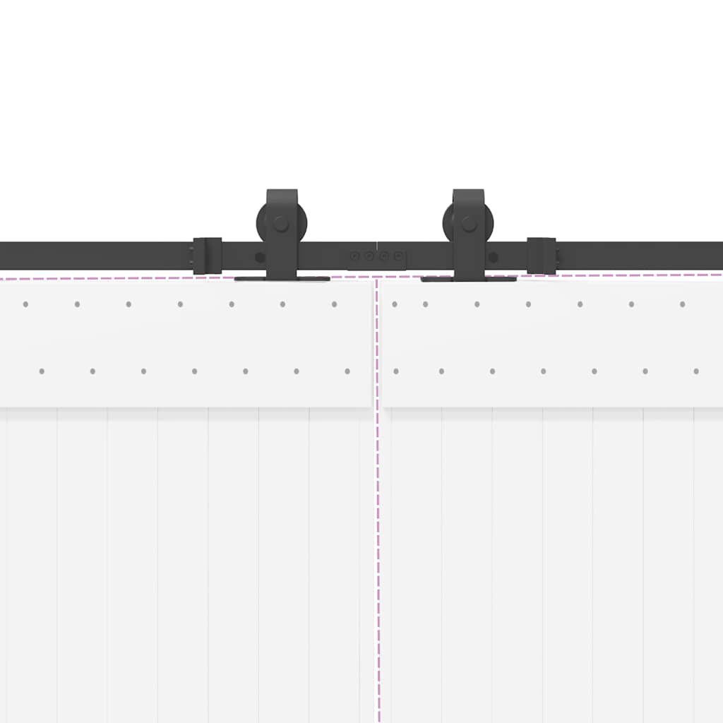 Schiebetürbeschlag-Set 366 cm Stahl Schwarz