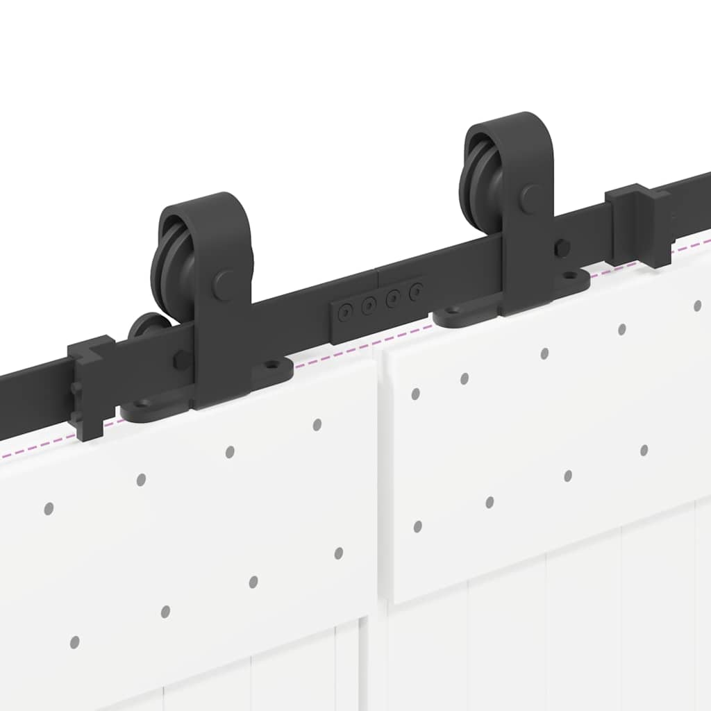 Schiebetürbeschlag-Set 366 cm Stahl Schwarz