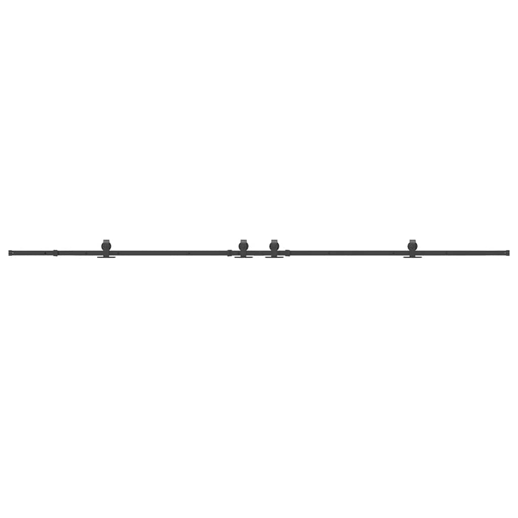 Schiebetürbeschlag-Set 400 cm Stahl Schwarz