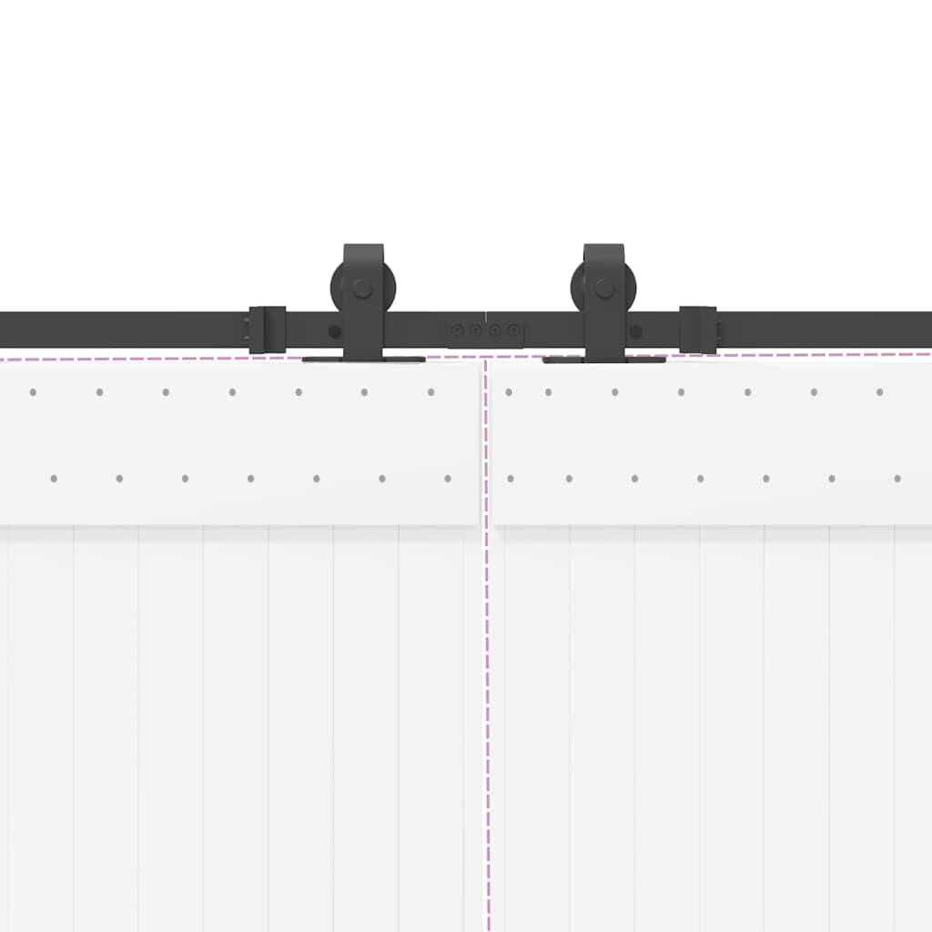Schiebetürbeschlag-Set 400 cm Stahl Schwarz