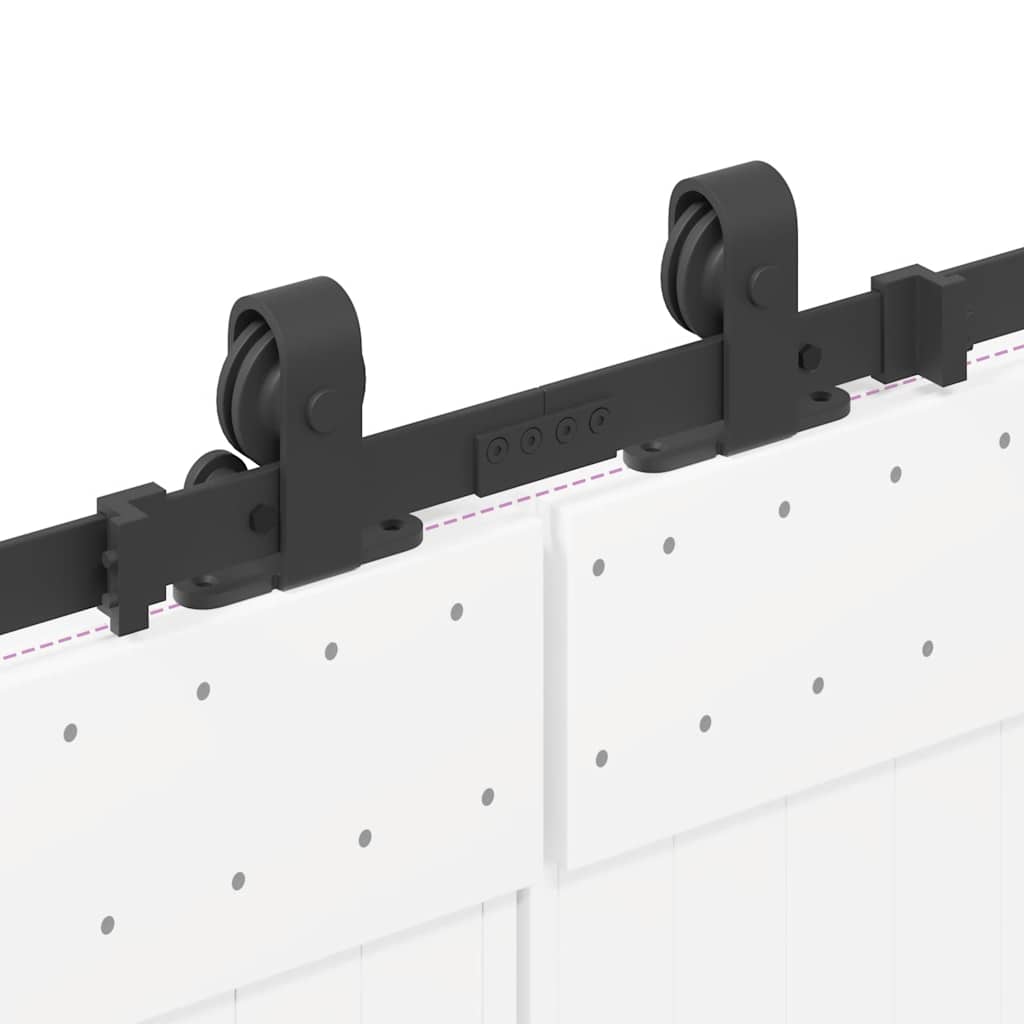 Schiebetürbeschlag-Set 400 cm Stahl Schwarz