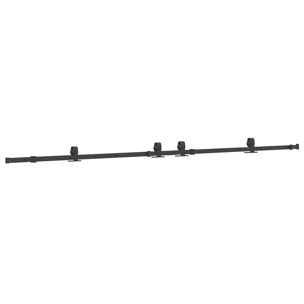 Schiebetürbeschlag-Set 305 cm Stahl Schwarz