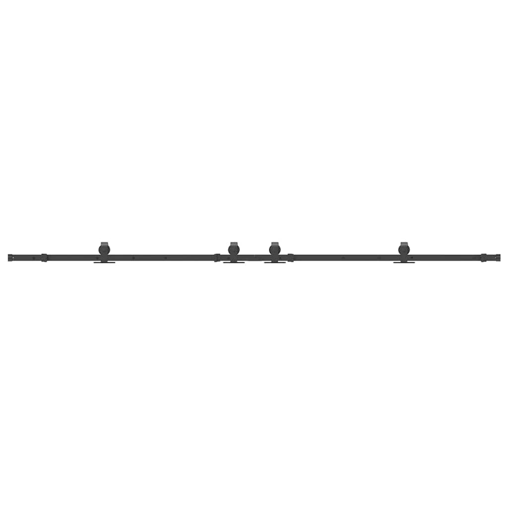 Schiebetürbeschlag-Set 305 cm Stahl Schwarz