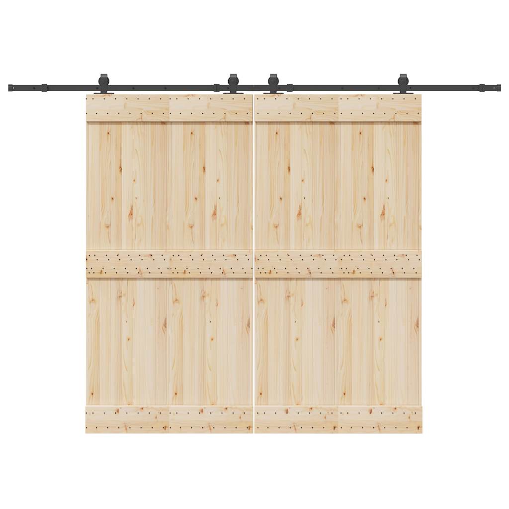 Schiebetürbeschlag-Set 305 cm Stahl Schwarz