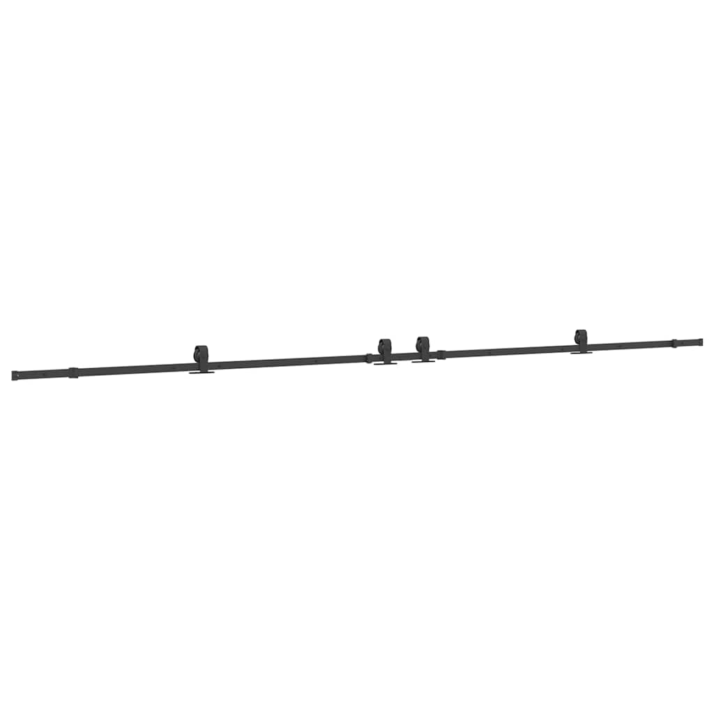 Schiebetürbeschlag-Set 427 cm Stahl Schwarz
