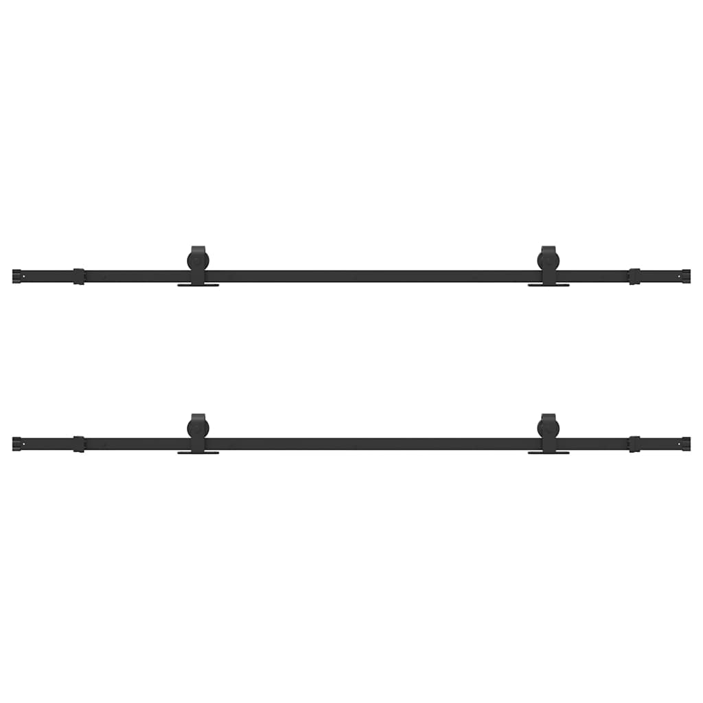 Schiebetürbeschlag-Set 427 cm Stahl Schwarz