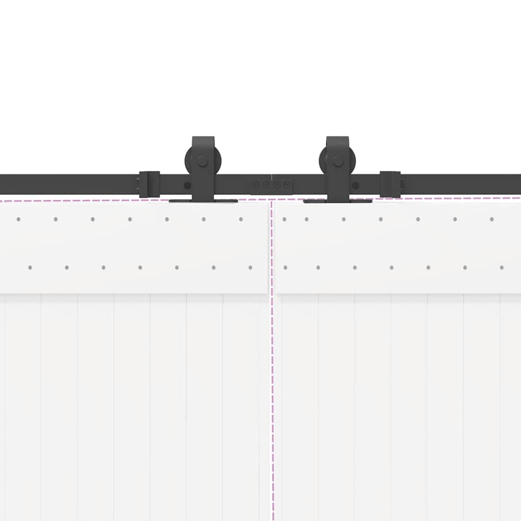 Schiebetürbeschlag-Set 427 cm Stahl Schwarz