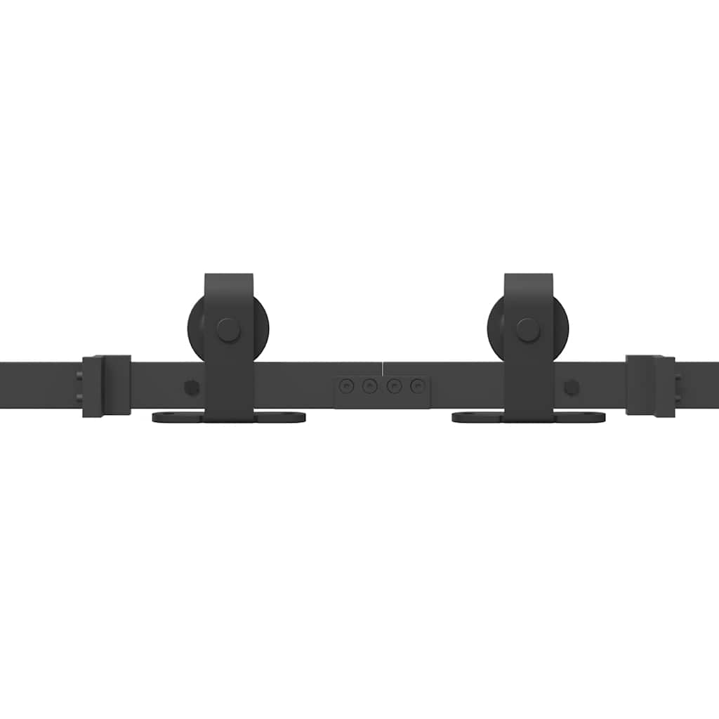 Schiebetürbeschlag-Set 427 cm Stahl Schwarz