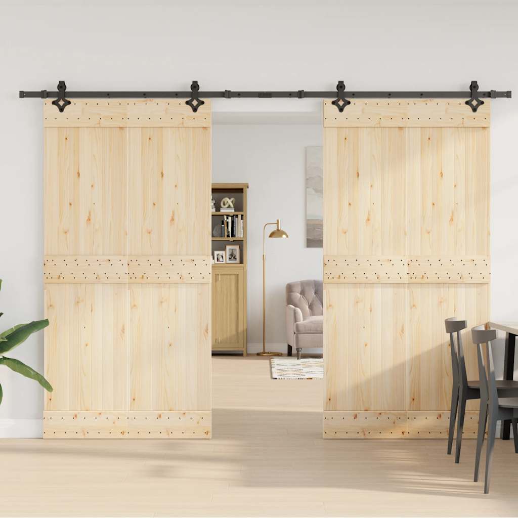 Schiebetürbeschlag-Set 305 cm Stahl Schwarz