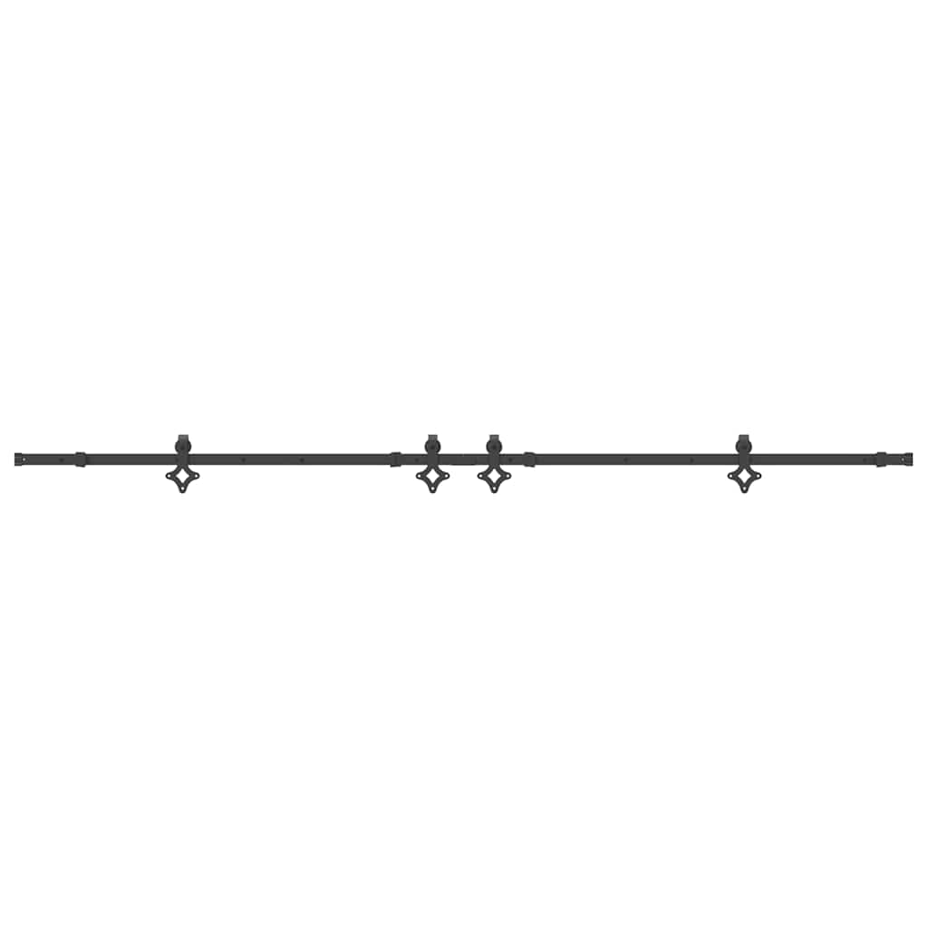 Schiebetürbeschlag-Set 305 cm Stahl Schwarz