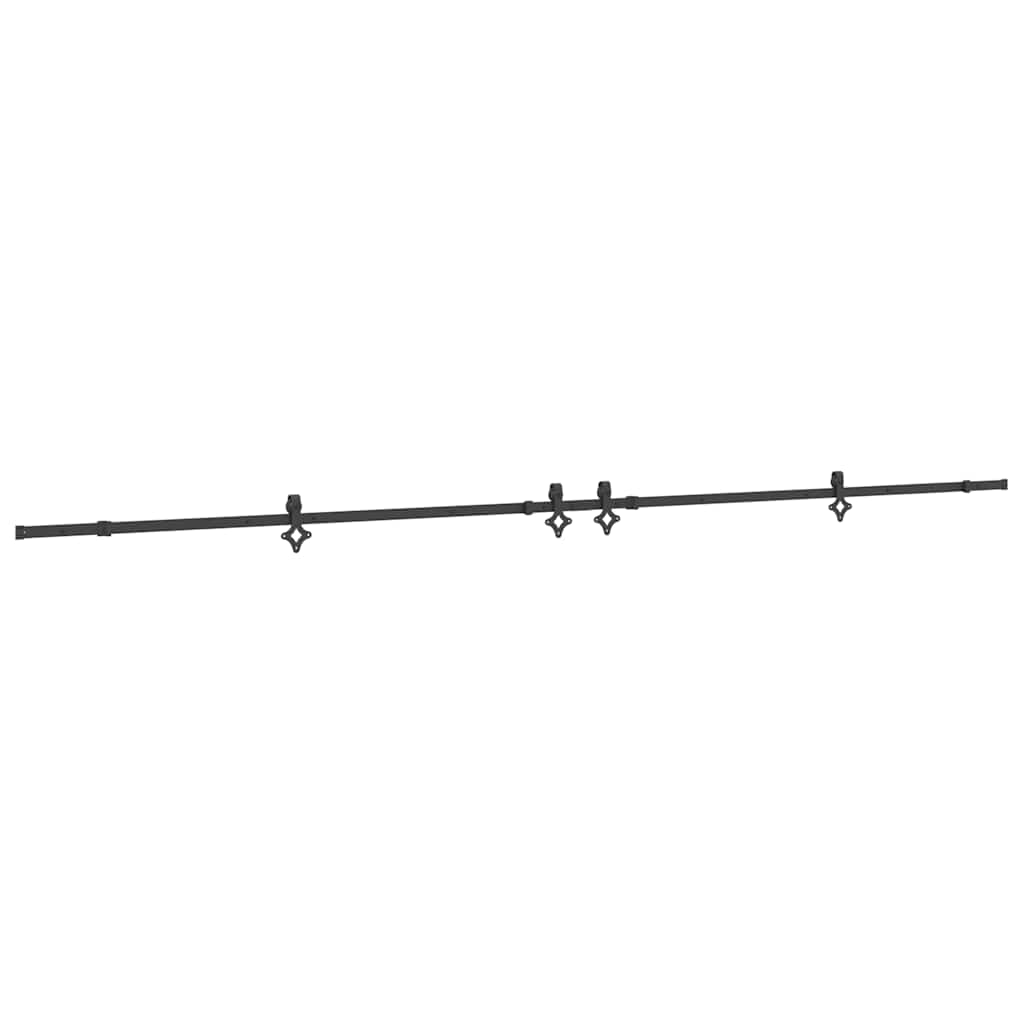 Schiebetürbeschlag-Set 427 cm Stahl Schwarz