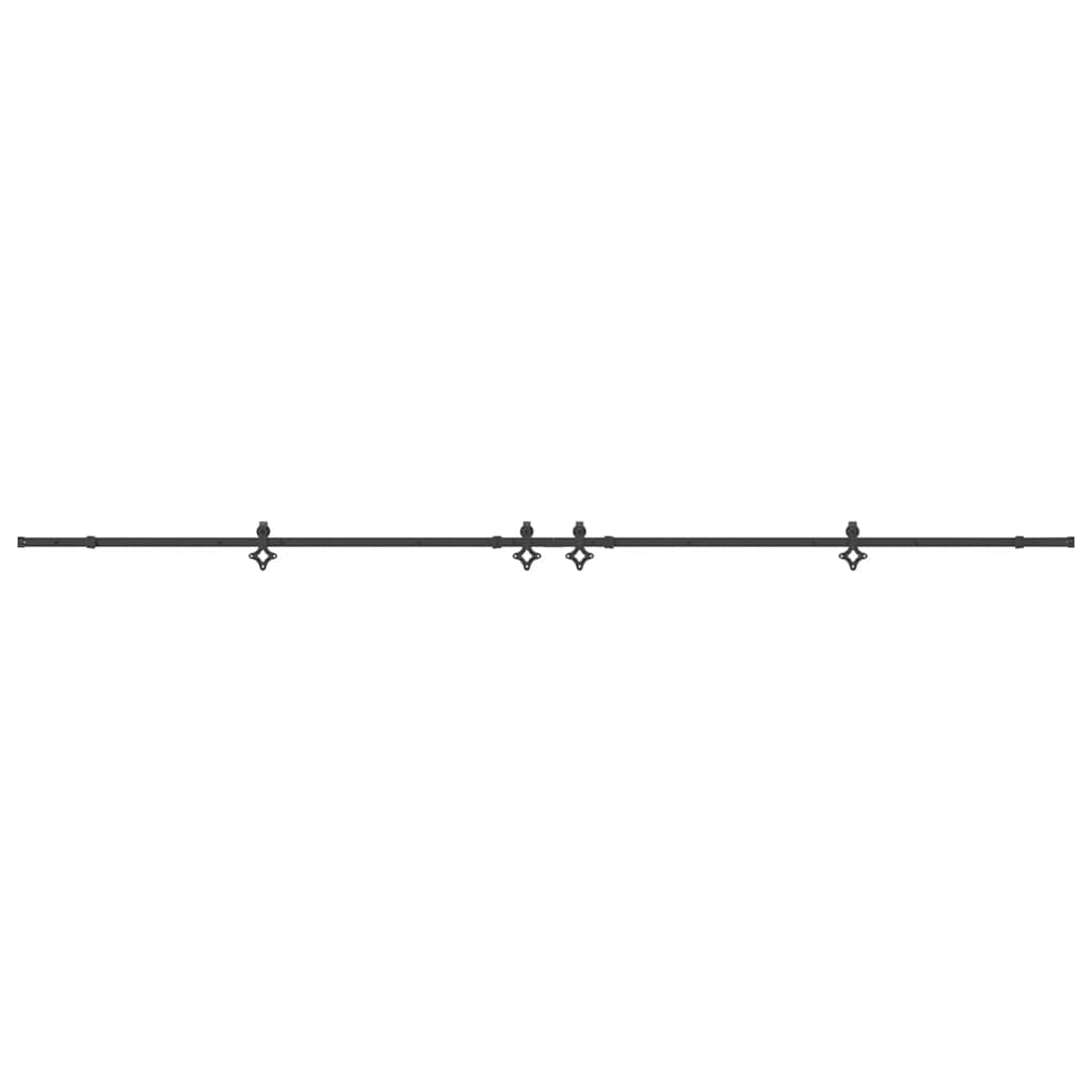 Schiebetürbeschlag-Set 427 cm Stahl Schwarz