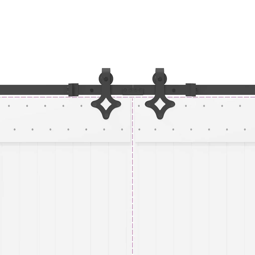 Schiebetürbeschlag-Set 427 cm Stahl Schwarz