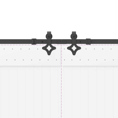 Schiebetürbeschlag-Set 427 cm Stahl Schwarz