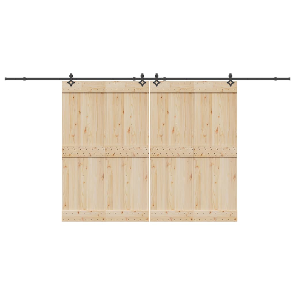 Schiebetürbeschlag-Set 427 cm Stahl Schwarz