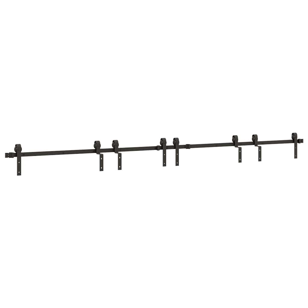 Schiebetürbeschlag-Set 366 cm Stahl Schwarz
